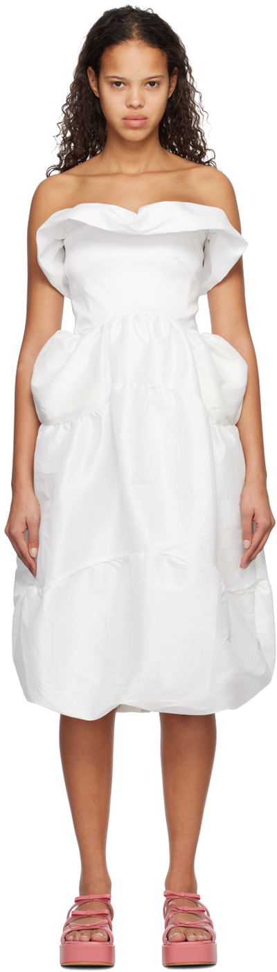 Kika Vargas: SSENSE Exclusive White Laila Midi Dress | SSENSE