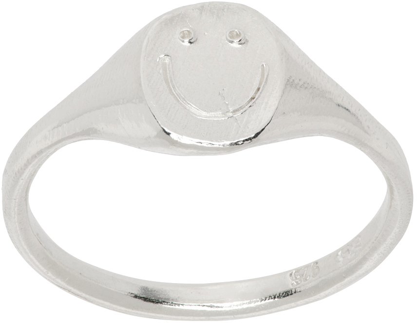 Seb Brown Silver Smiley Ring In Siler