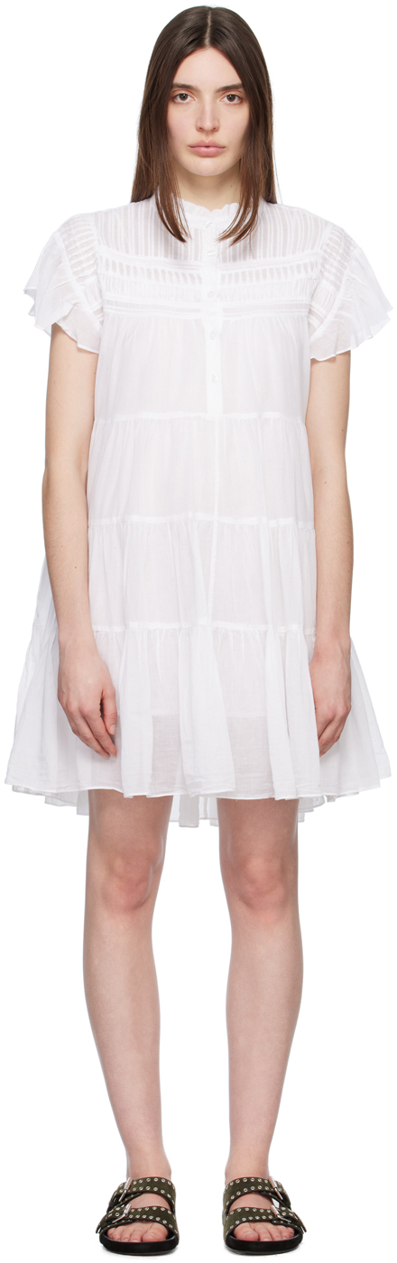 Isabel Marant Étoile White Lanikaye Minidress In 20wh White