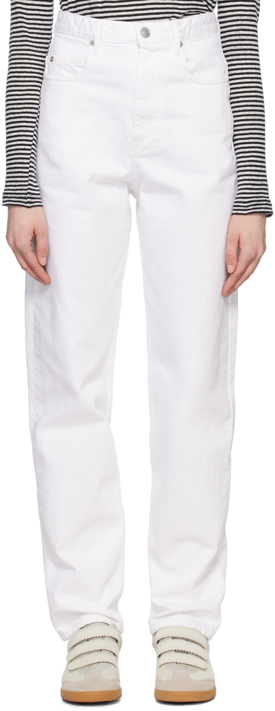 Shop Isabel Marant Étoile White Corsy Jeans In 20wh White