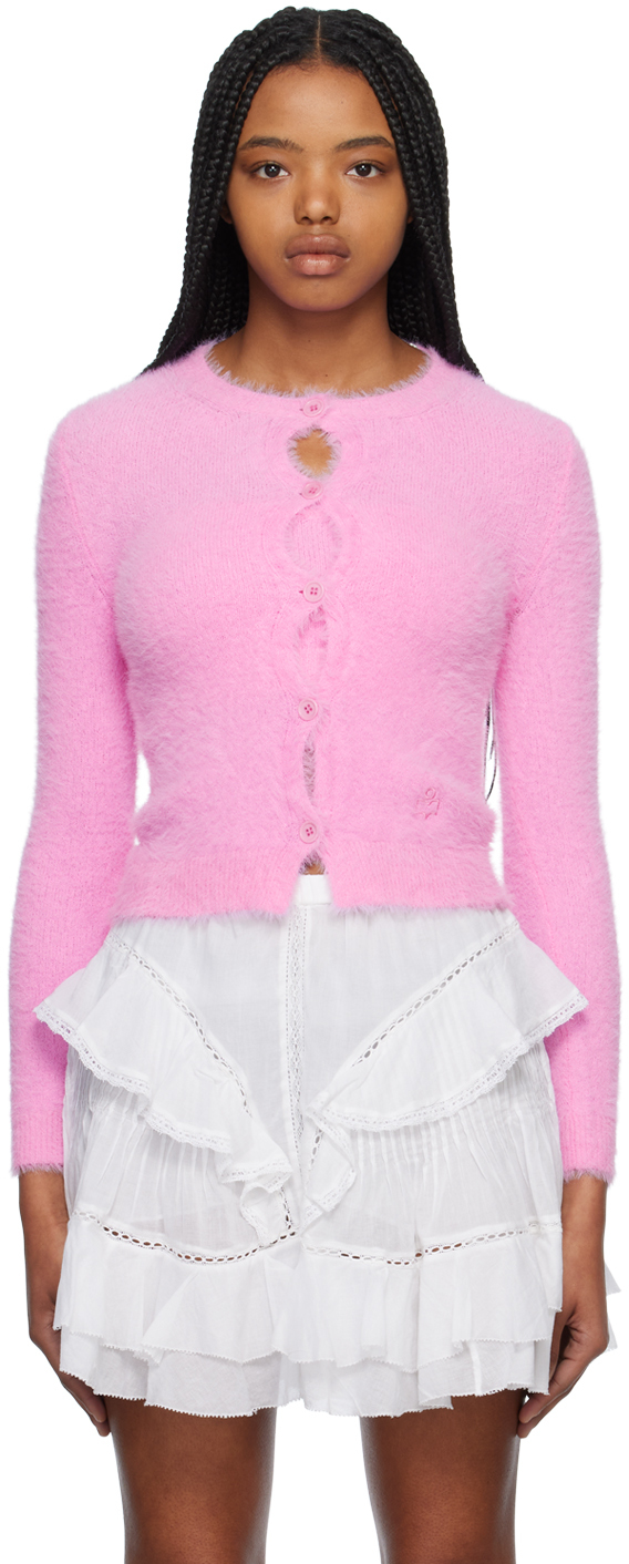 Shop Isabel Marant Étoile Pink Olena Cardigan In 40cp Candy Pink