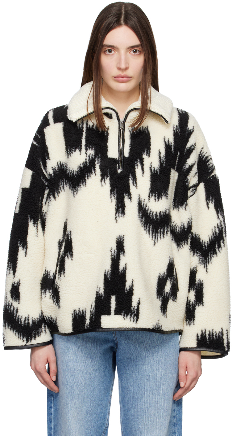 Shop Isabel Marant Étoile Off-white & Black Marner Sweater In Ecbk Ecru/black