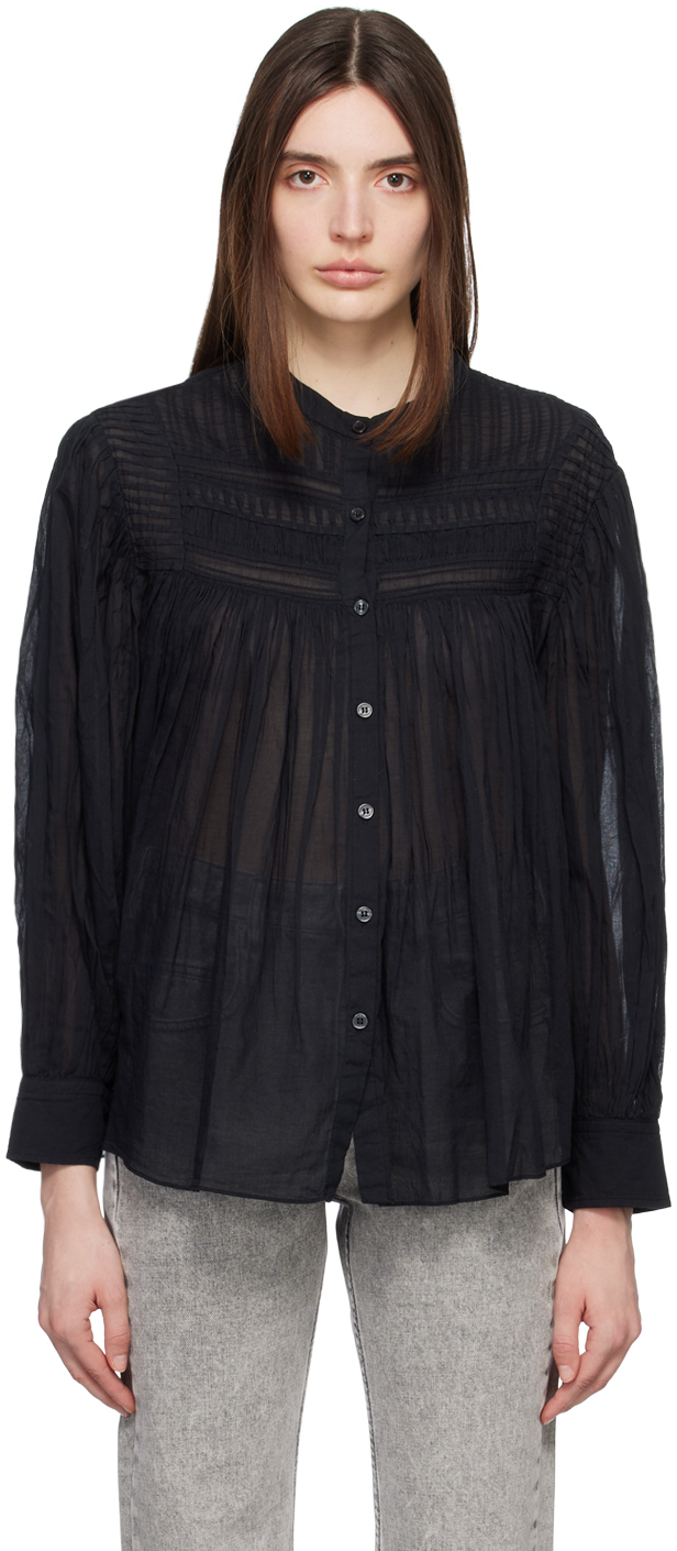 Shop Isabel Marant Étoile Black Plalia Shirt In 01bk Black