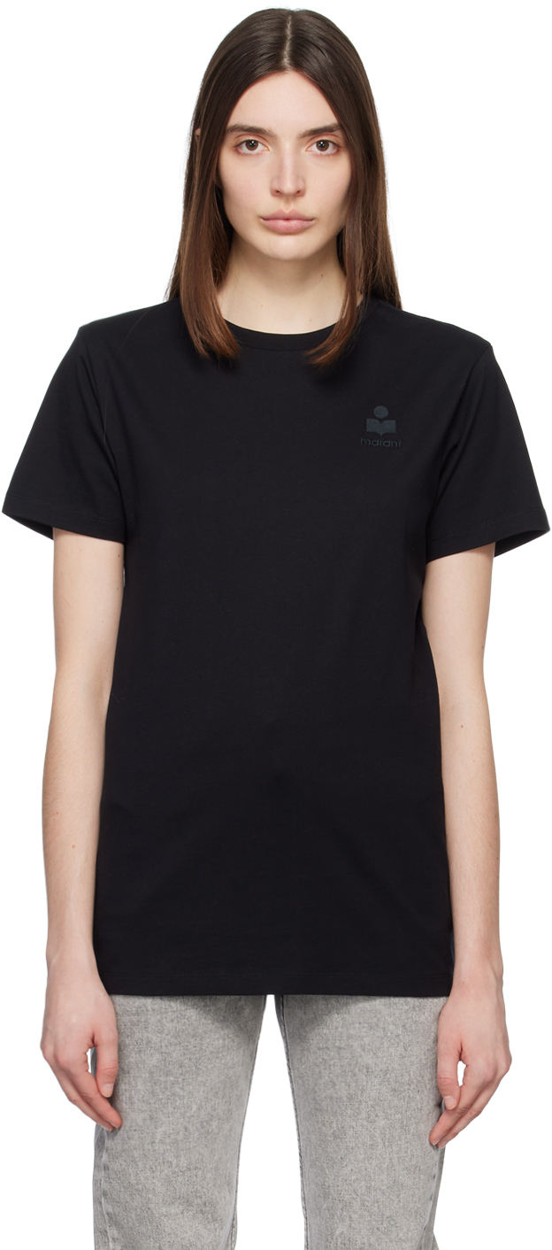 Shop Isabel Marant Étoile Black Aby T-shirt In 01bk Black