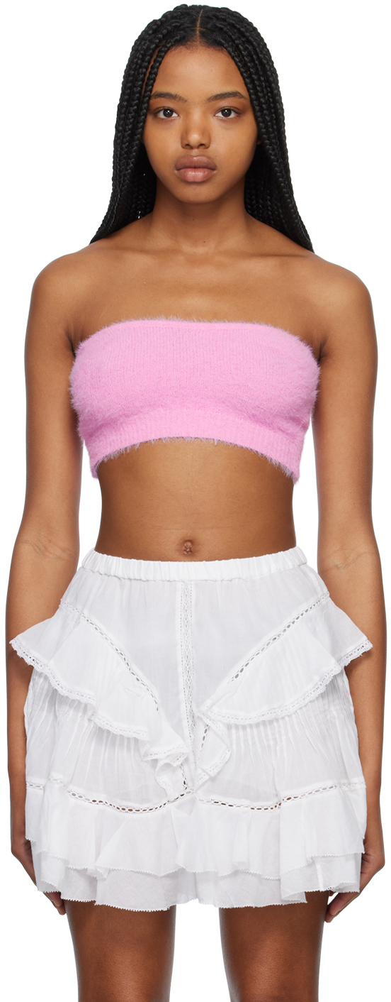 Isabel Marant Étoile Ollie Cropped Knitted Top In Pink