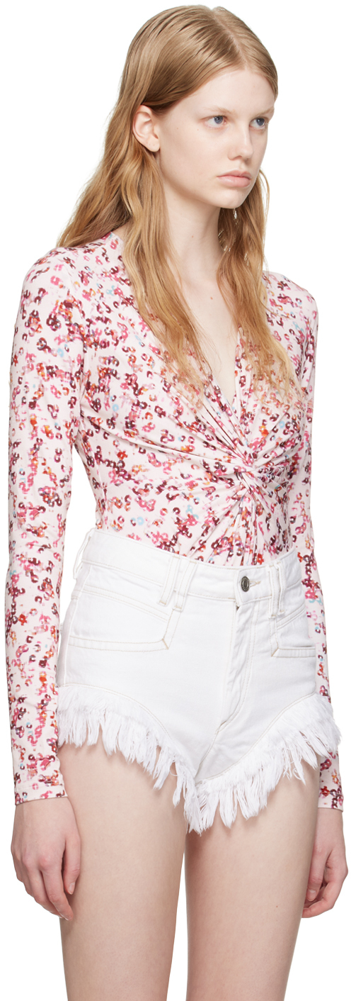Isabel Marant Étoile Jena Printed Viscose Jersey Top In 23ec Ecru
