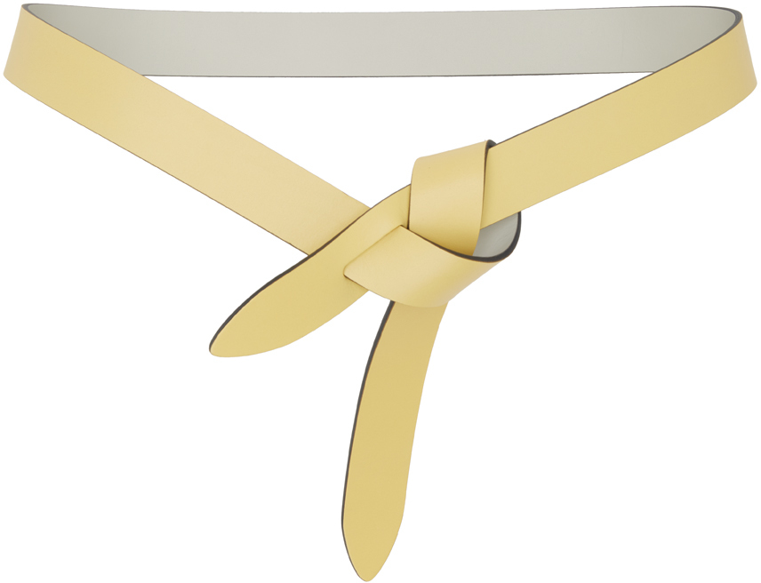 Shop Isabel Marant Yellow & Beige Lecce Reversible Belt In Lyck Light Yellow/ch