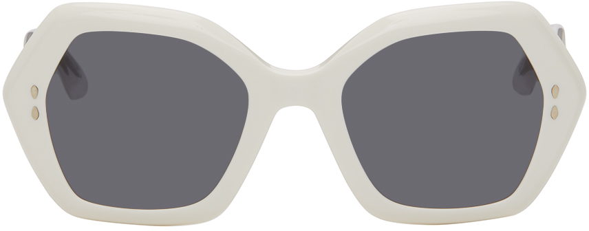 Isabel Marant White Ely Sunglasses In 0szj Ivory