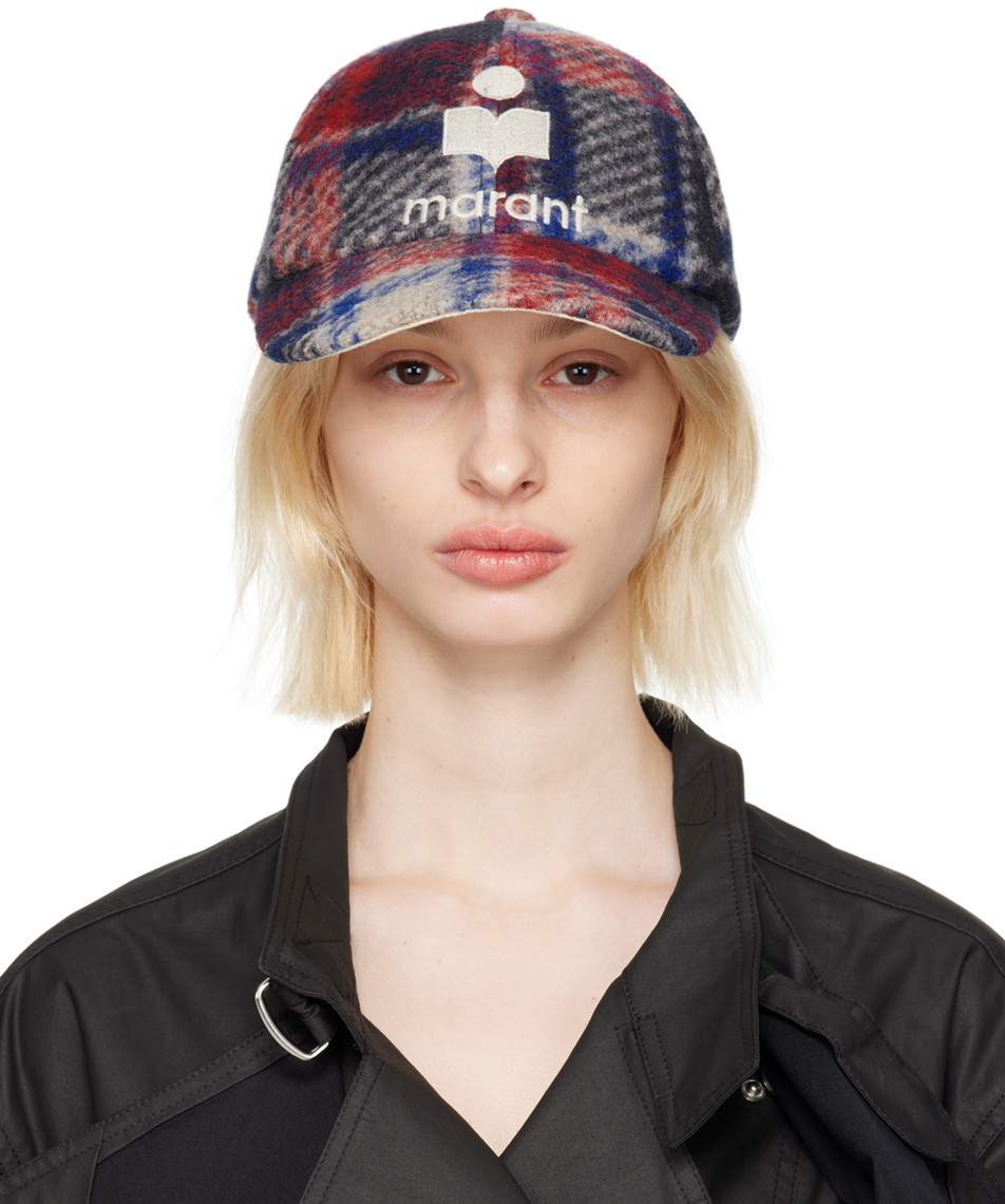 Isabel Marant Blue & Red Tyron Cap In Burd Blue/red