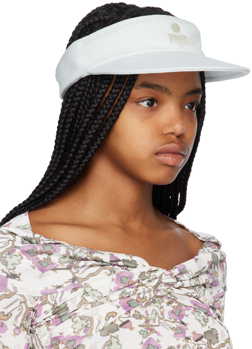 Isabel Marant Logo-embroidered Denim Visor Cap In 61aq Aqua