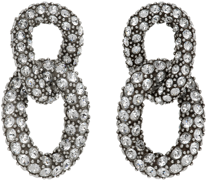 Isabel Marant Silver Funky Ring Earrings In Trsi Transparent/sil