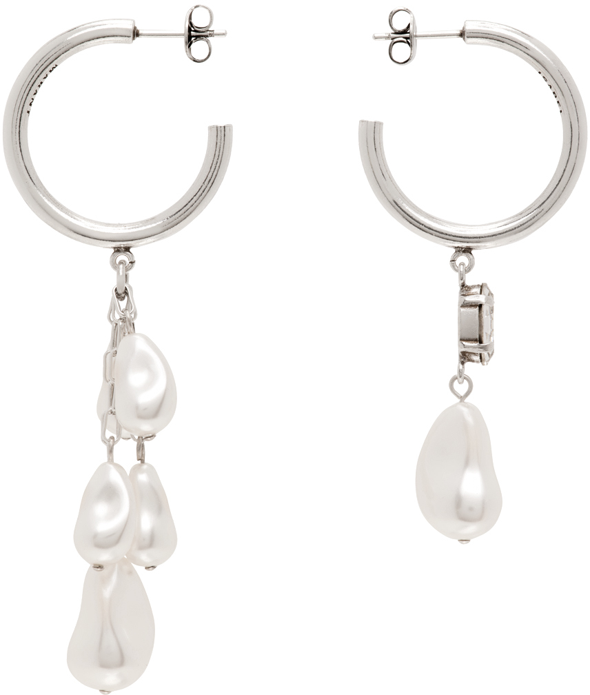 Isabel Marant Silver Rain Drop Earrings In Whsi White/silver