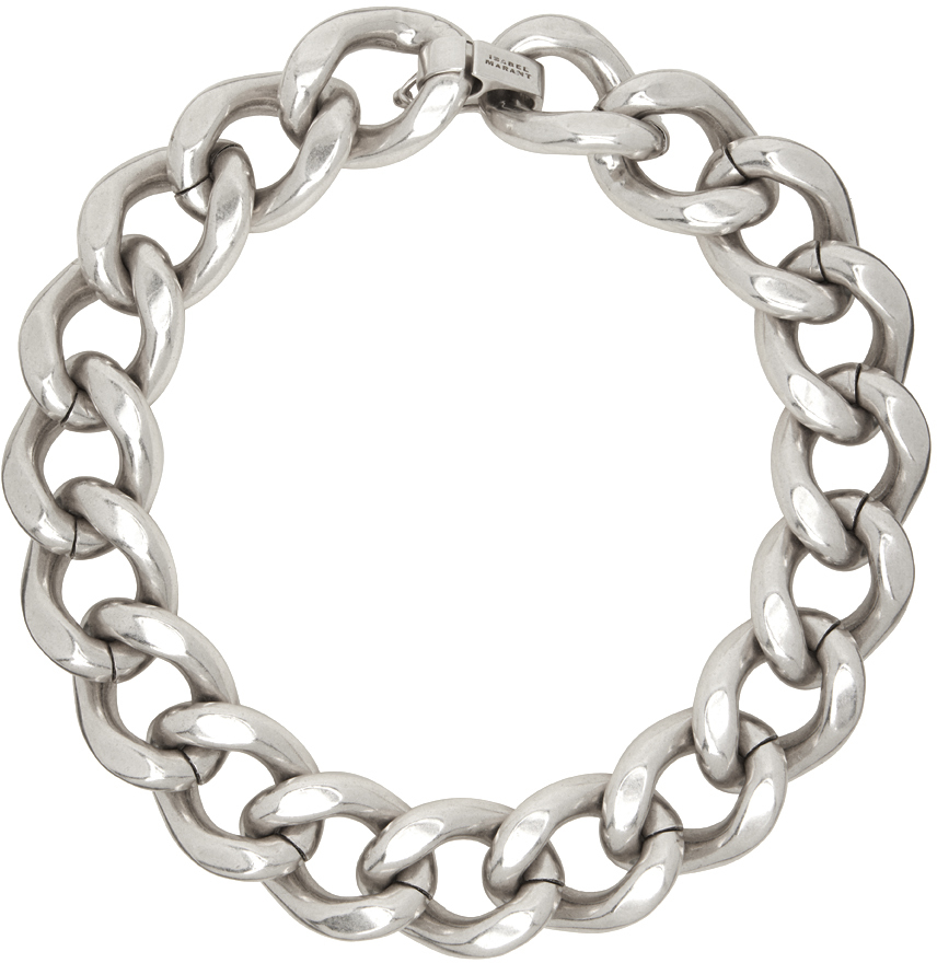 Shop Isabel Marant Silver Links Necklace In 08si Silver