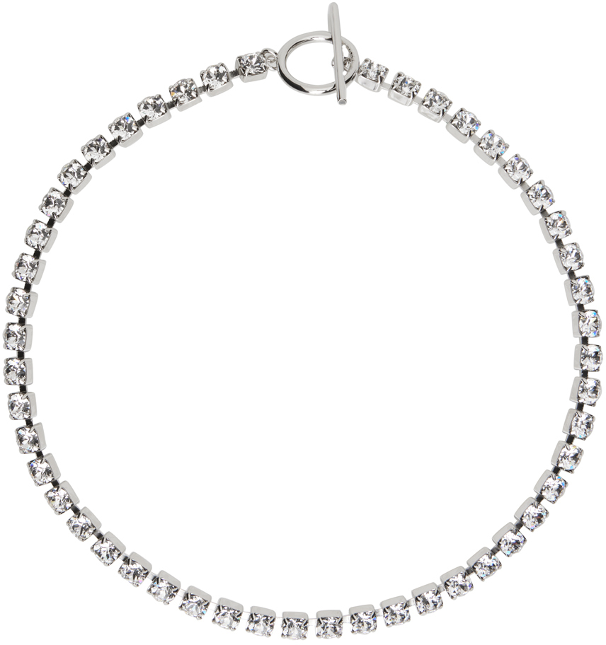 Isabel Marant Silver Melting Necklace In Trsi Transparent/sil