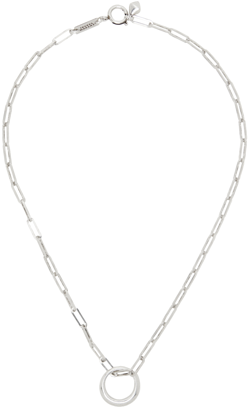 Isabel Marant Silver Ring Necklace In 08si Silver