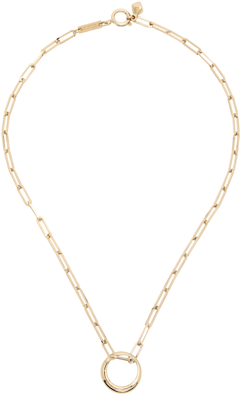 Shop Isabel Marant Gold Ring Necklace In 12do Dore