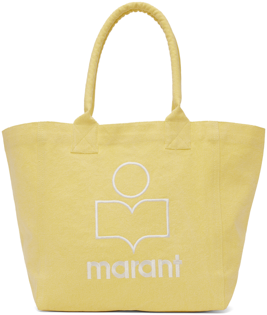 Shop Isabel Marant Yellow Small Yenky Tote In 10ly Light Yellow