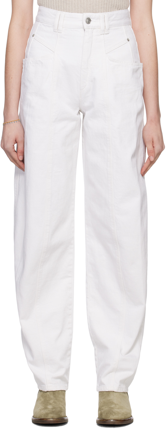 Isabel Marant White Vetan Jeans In 20wh White