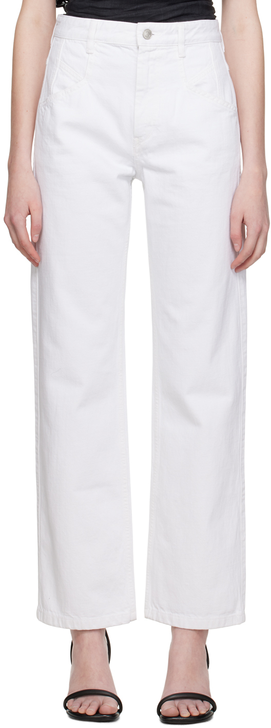 Isabel Marant White Nadege Jeans In 20wh White