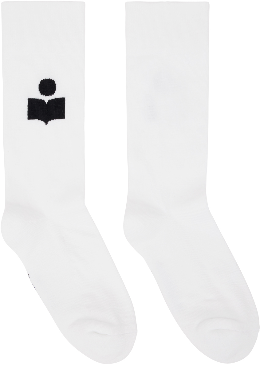Isabel Marant Logo-print Socks In White