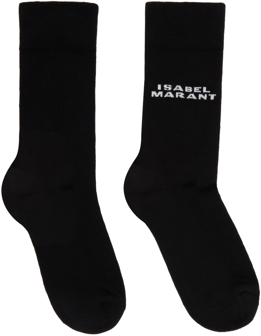 Shop Isabel Marant Black Dawi Socks In 01bk Black