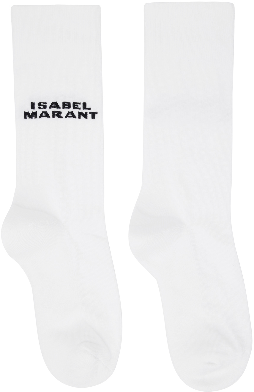 Isabel Marant White Dawi Socks In 20wh White