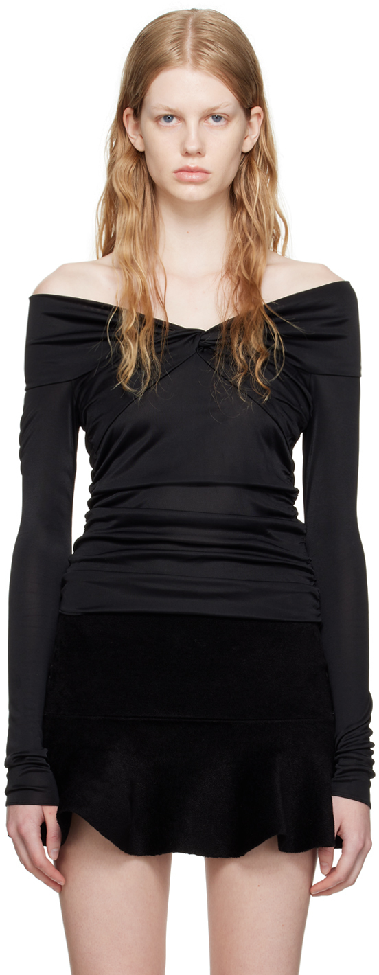 Shop Isabel Marant Black Jiler Long Sleeve T-shirt In 01bk Black