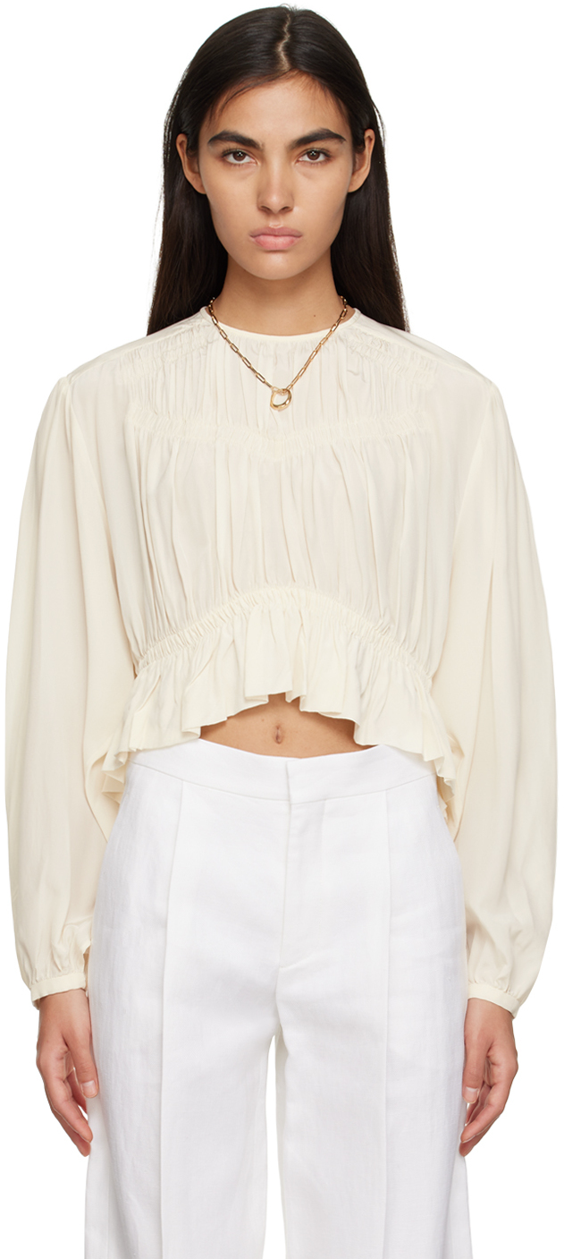 Shop Isabel Marant Off-white Nelino Blouse In 23ec Ecru