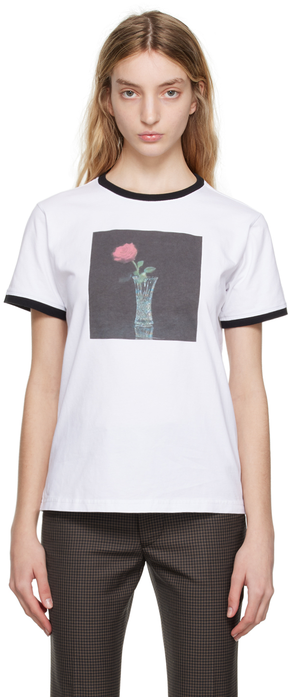 Ernest W. Baker: White Rose T-Shirt | SSENSE