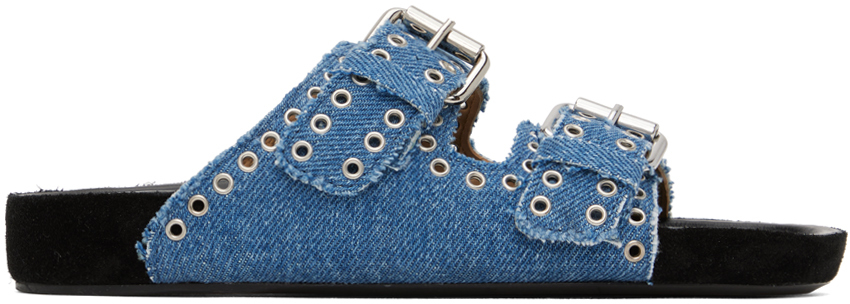 Shop Isabel Marant ブルー Lennyo バックル サンダル In 30lu Light Blue