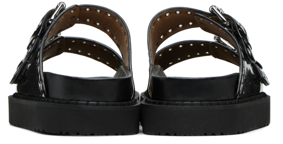 Isabel Marant Black Lennyo Buckle Sandals In 01bk Black