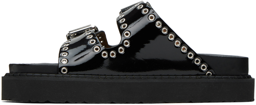 Isabel Marant Black Lennyo Buckle Sandals In 01bk Black