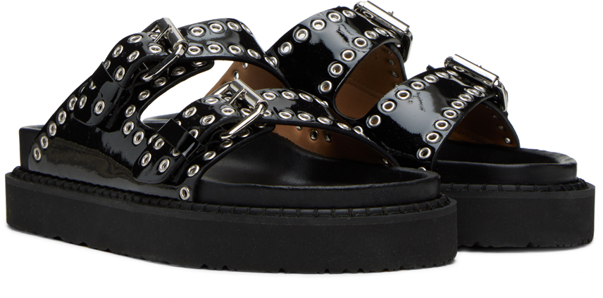 Isabel Marant Black Lennyo Buckle Sandals In 01bk Black