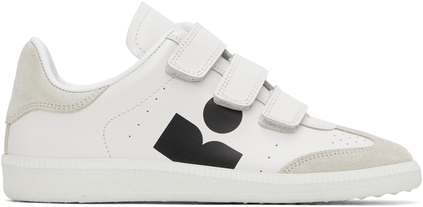 Shop Isabel Marant White Beth Sneakers In 01bk Black