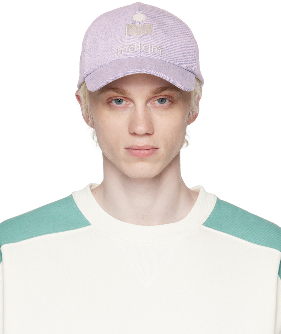 Isabel Marant Logo-embroidered Cotton Cap In Purple
