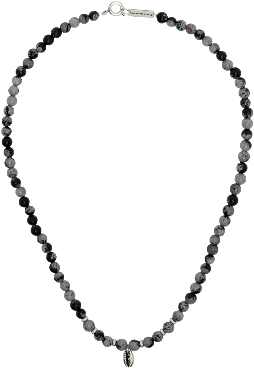 Isabel Marant Black Mr Grigri Necklace In Faded Black
