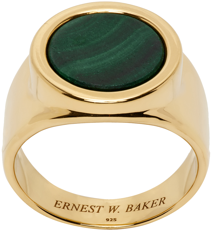 ring Malachite gold-plated – Magda boutique