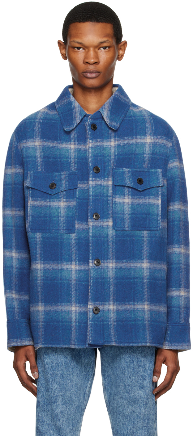 Shop Isabel Marant Blue Gervon Jacket In 30eb Electric Blue