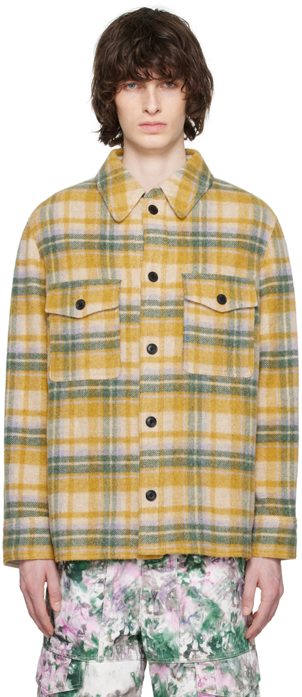 Shop Isabel Marant Yellow Gervon Jacket In Ywgn Yellow/green