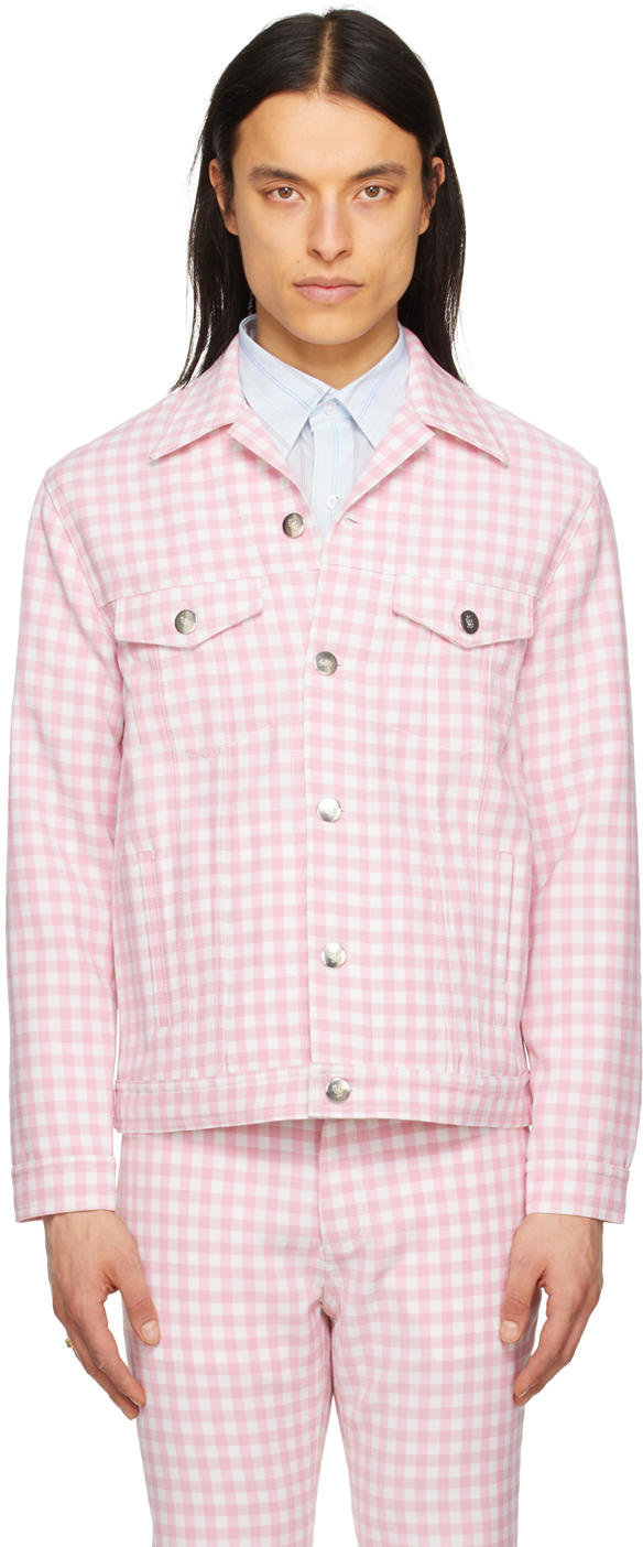 Ernest W. Baker: Pink Check Jacket | SSENSE Canada