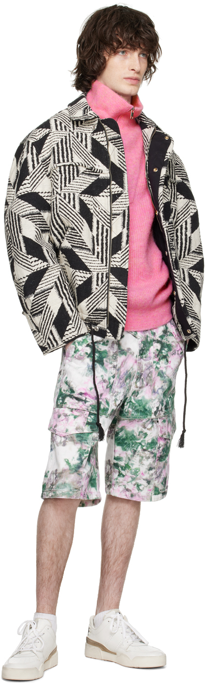 Isabel Marant Multicolor Jemuel Denim Shorts In Grpk Green/pink