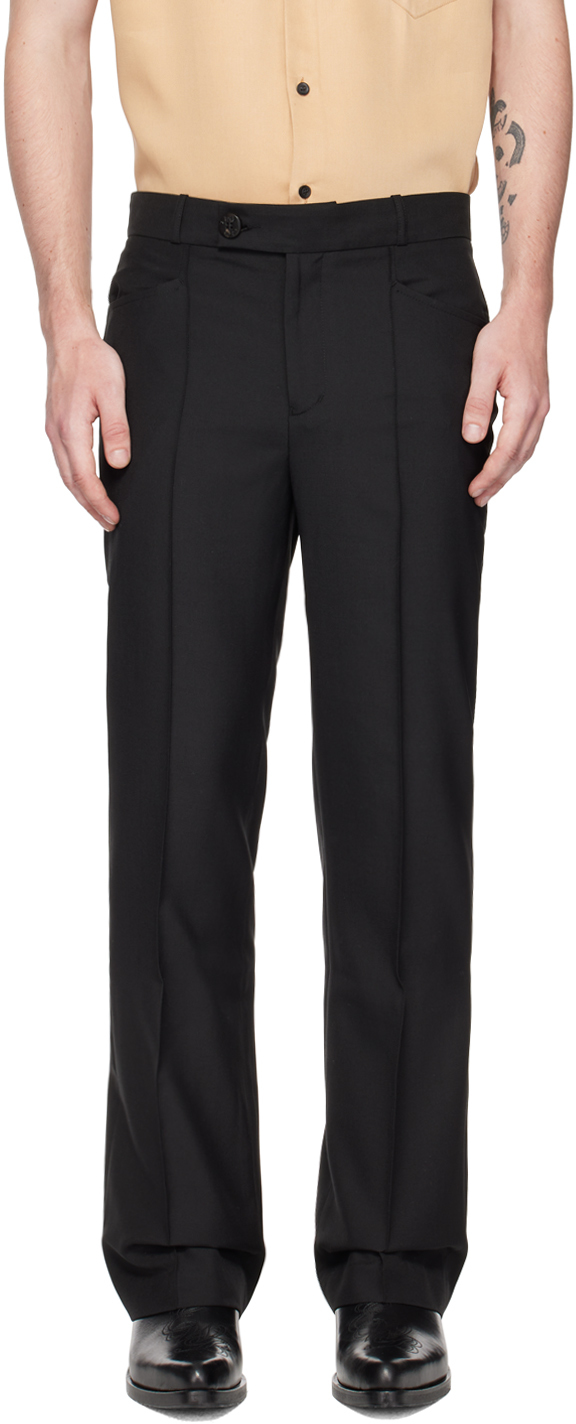 Black Flared Trousers by Ernest W. Baker on Sale