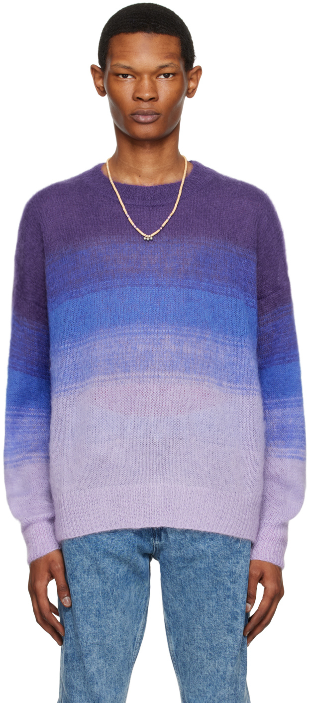 Shop Isabel Marant Blue Drussell Sweater In Rblc Royal Blue/lila