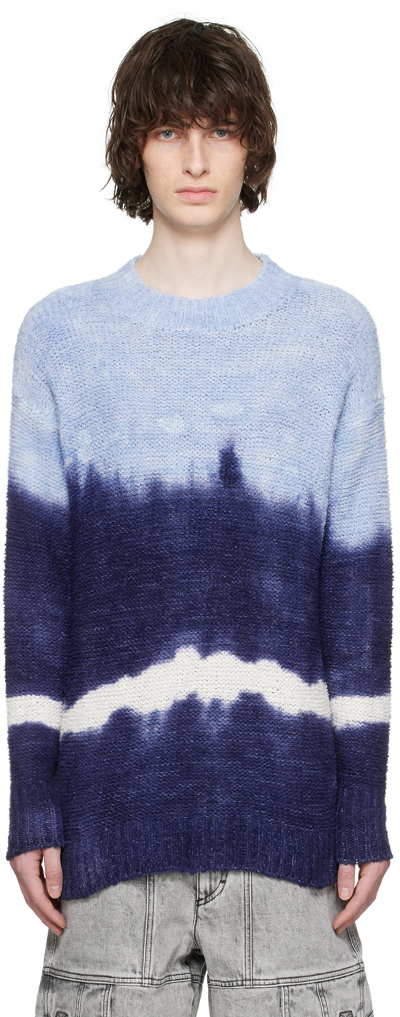 Shop Isabel Marant Blue Crewneck Sweater In Bupu Blue/purple