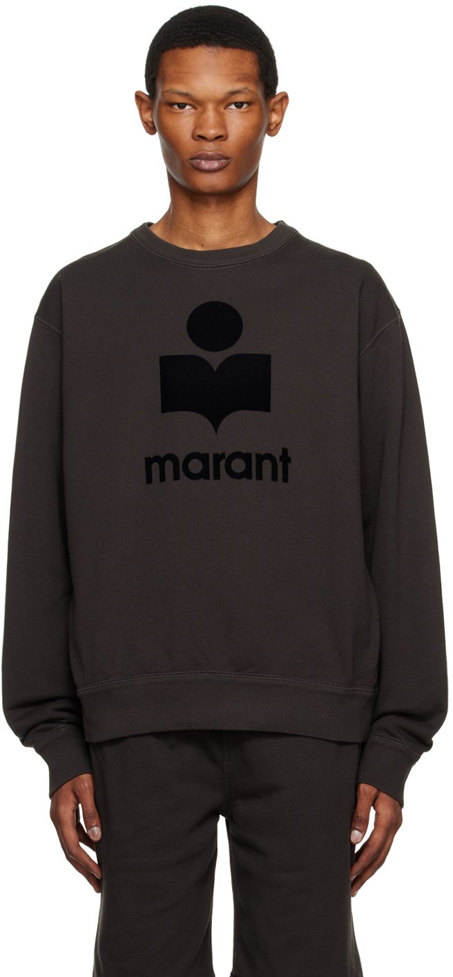 Isabel Marant Black Logo-print Sweatshirt In Green