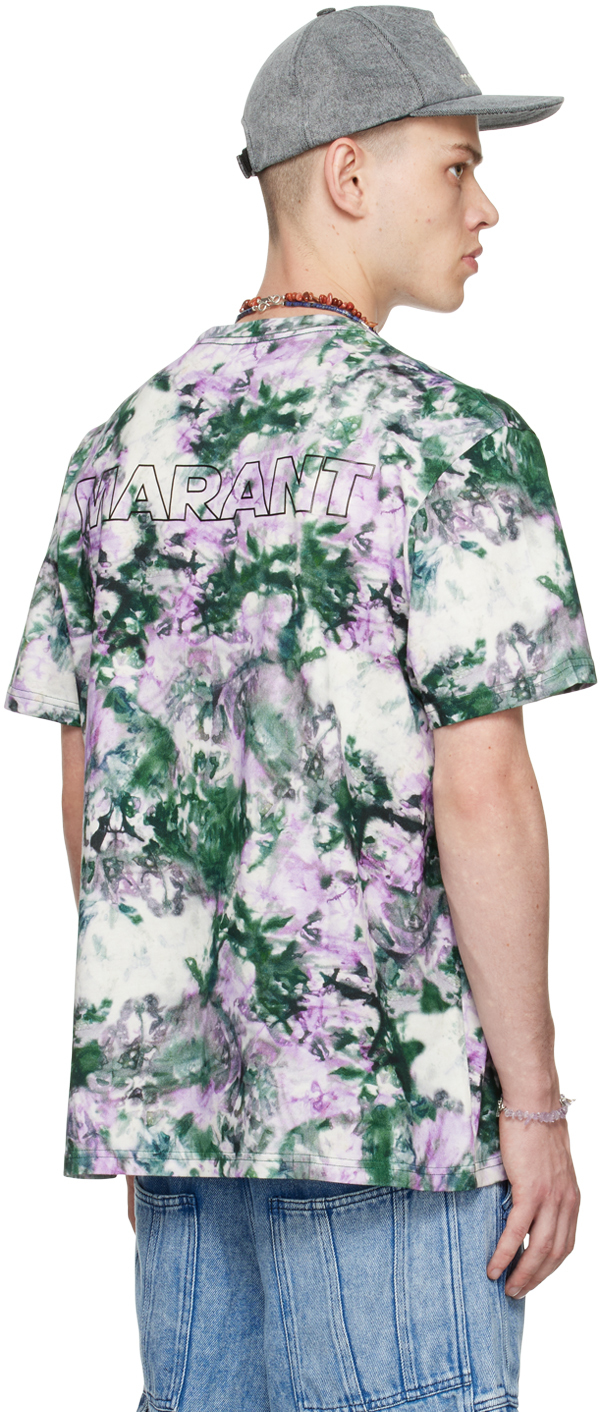 Isabel Marant Multicolor Honore Techno T-shirt In Grpk Green/pink
