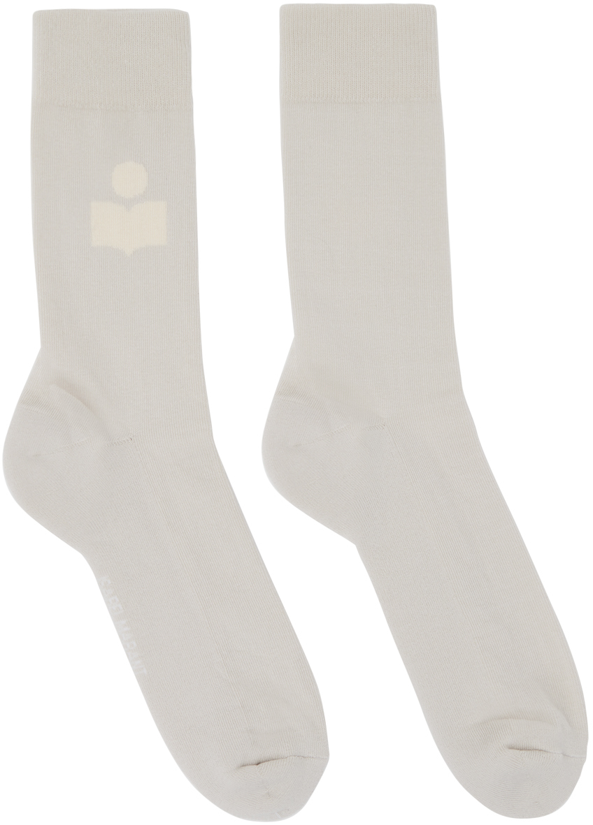 Isabel Marant Off-white Siloki Socks In 23ec Ecru