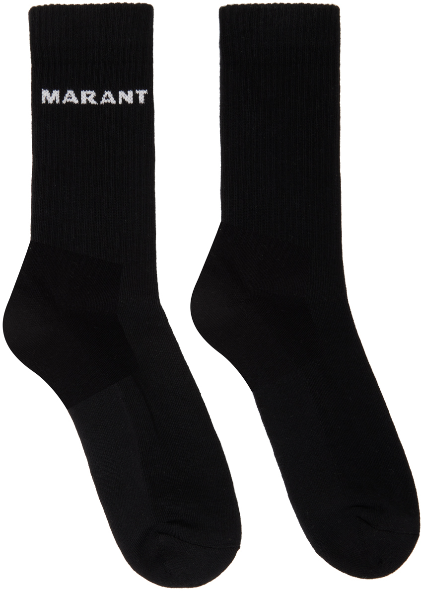 Isabel Marant Logo Socks In Black