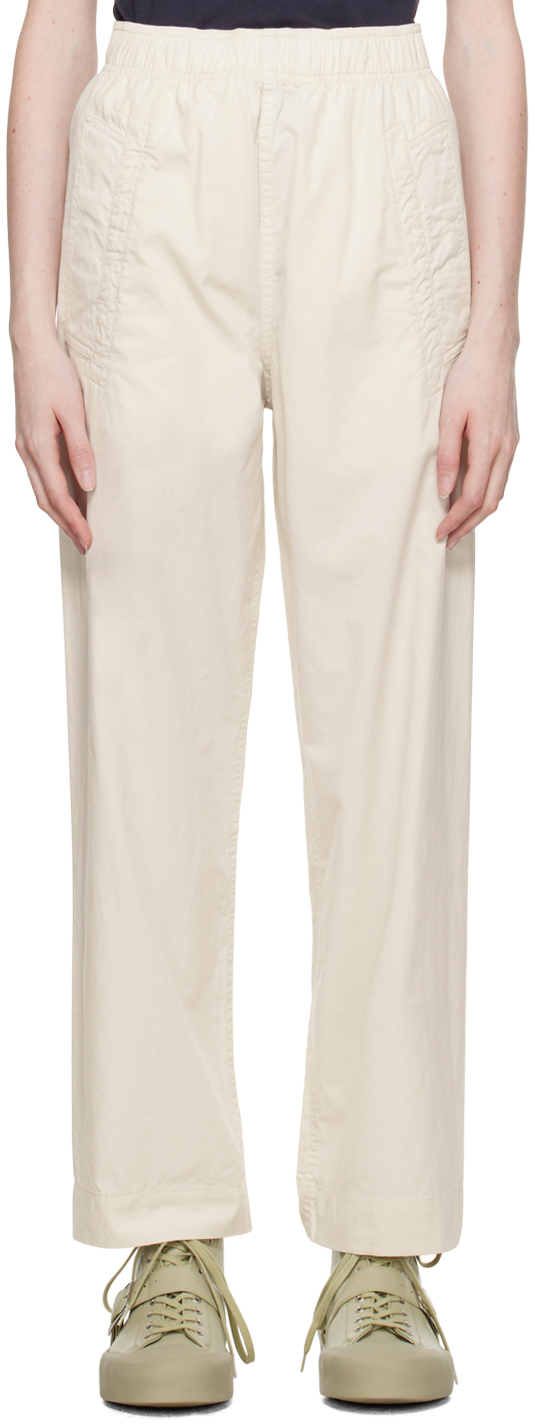 White Wide-Leg Lounge Pants by Margaret Howell on Sale