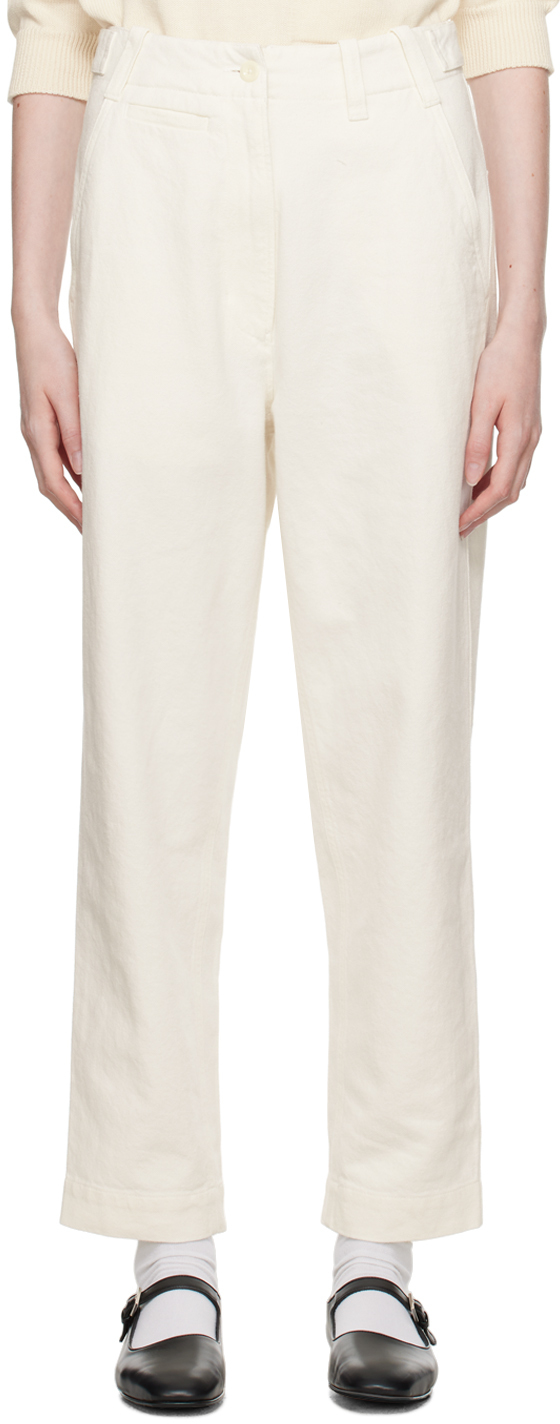 Margaret Howell Off-white Tapered Trousers In Off White